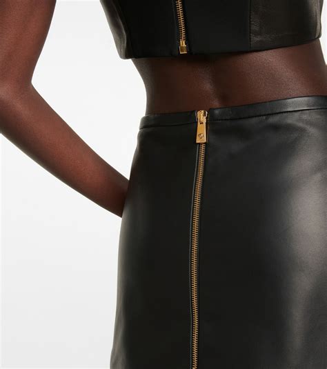 versace leather skirt.